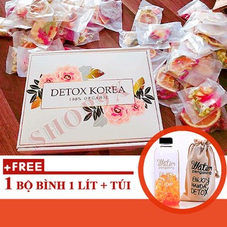 🎁 Hộp 30 Gói Trà Detox Mix 3 Loại Quả Và Các Vị Hoa Thảo Mộc Sấy Khô + Tặng Bình 1000ml