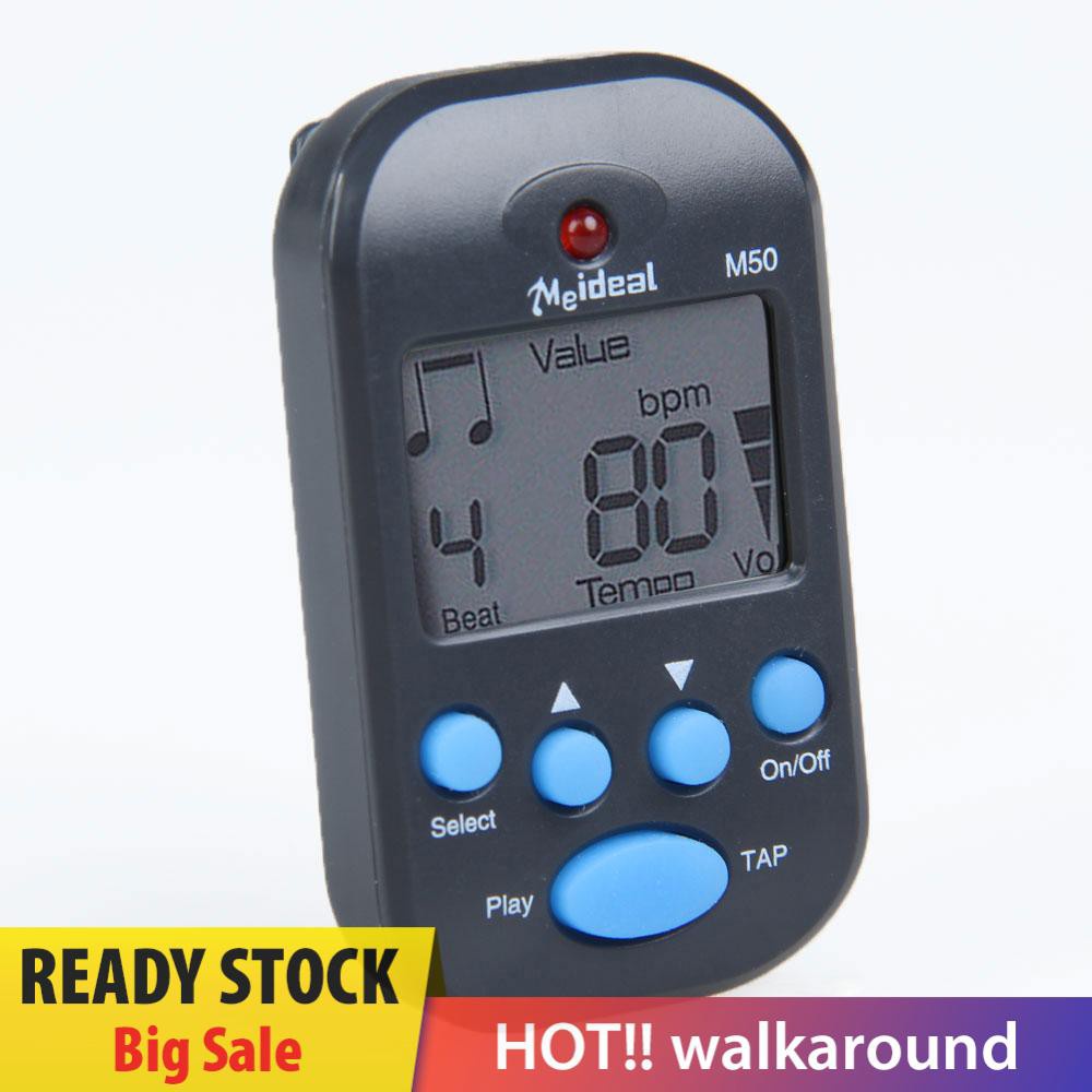 Walk M50 Mini Professional LCD Clip-on Digital Tuner Metronome for Guitar Piano 