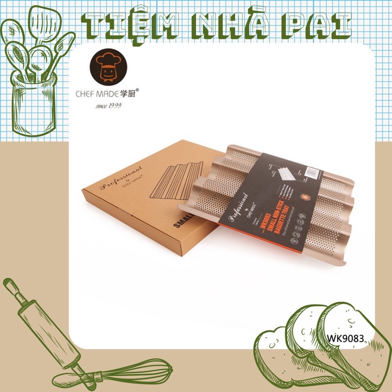 Khay nướng bánh mì 3 sóng chính hãng Chefmade mã WK9083