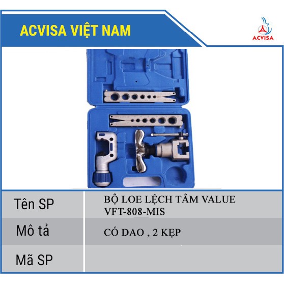 Bộ Loe Lệch Tâm Value Model VFT- 808 - MIS (2 Kẹp, Có Dao)