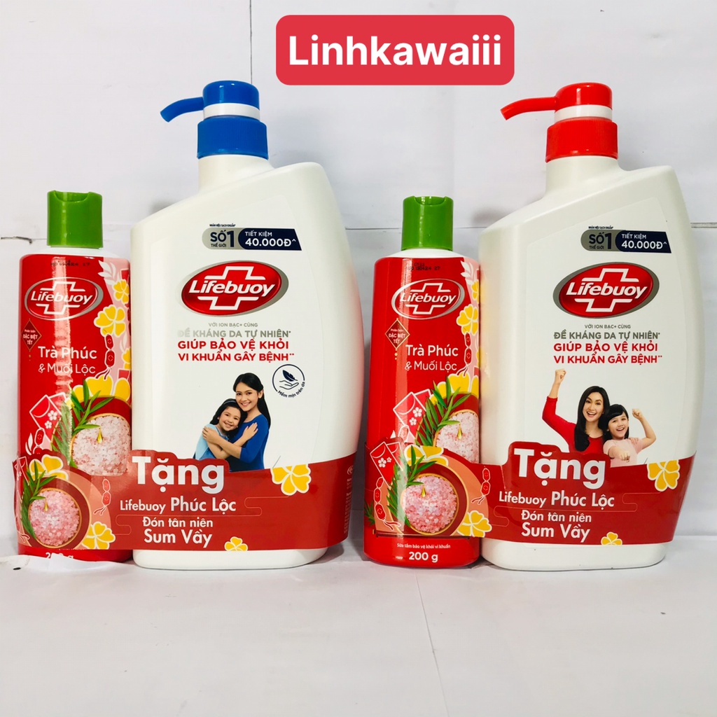 SỮA TẮM LIFEBOUY 850G ( TẶNG KÈM SỮA TẮM LIFEBOUY TRÀ PHÚC MUỐI LỘC 200G)