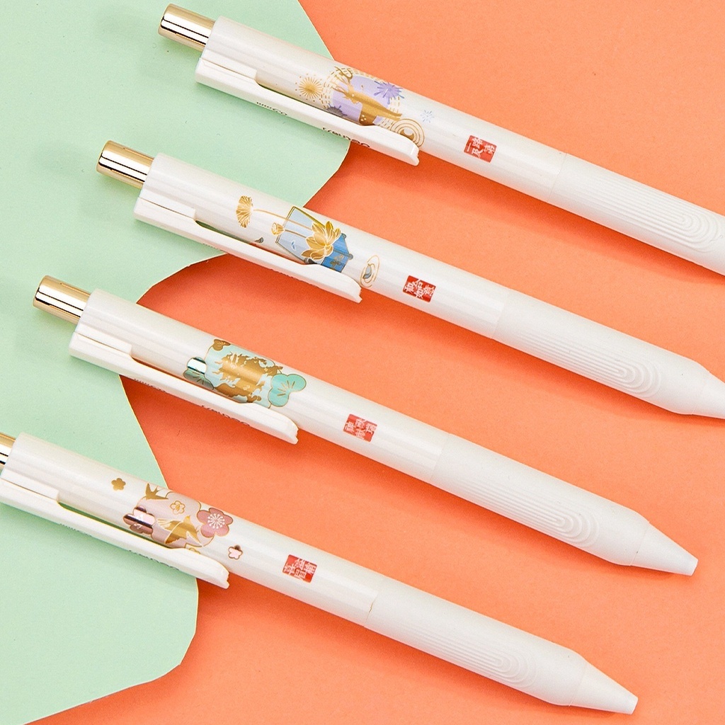 Set 4 Bút Mực Đen Ngòi 0.5MM Có Thể Thu Gọn Tiện Dụng