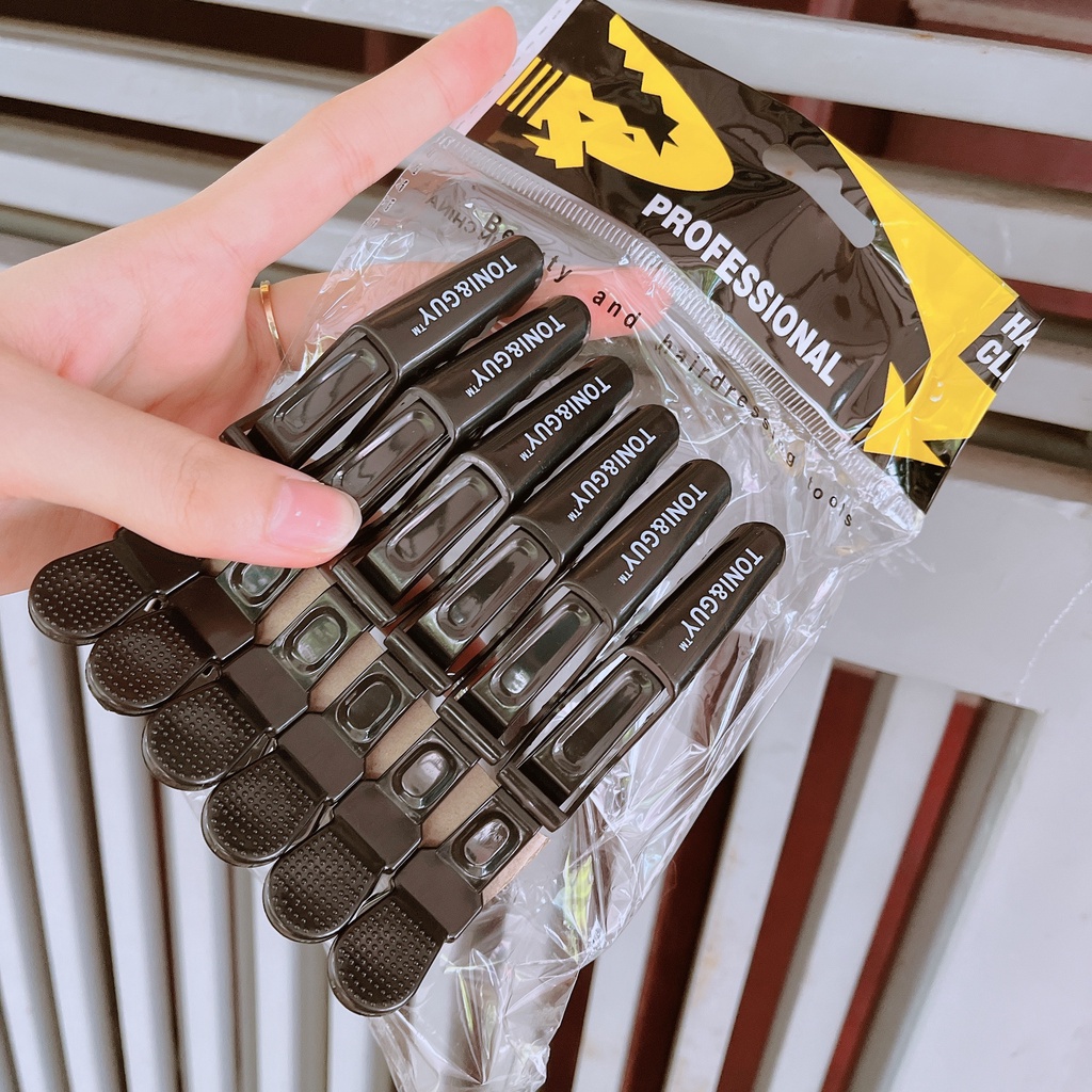 Kẹp Mỏ Vịt Nhựa Sét 6 Cái Chia Xước Tóc Chính Hãng Tony