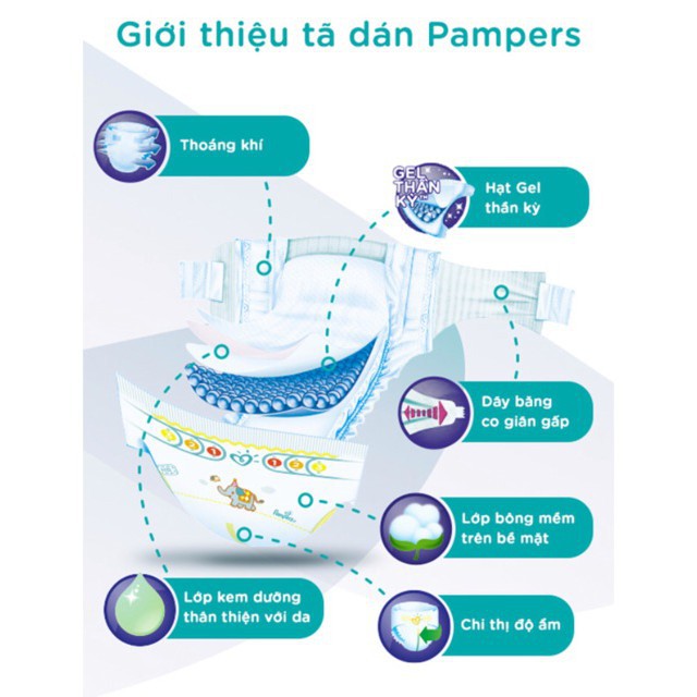 Tã dán pampers nội địa size M48 miếng