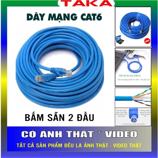 Dây mạng cat6 bấm sẵn 2 đầu 2m 3m 5m 10m - dây cáp mạng lan chính hãng