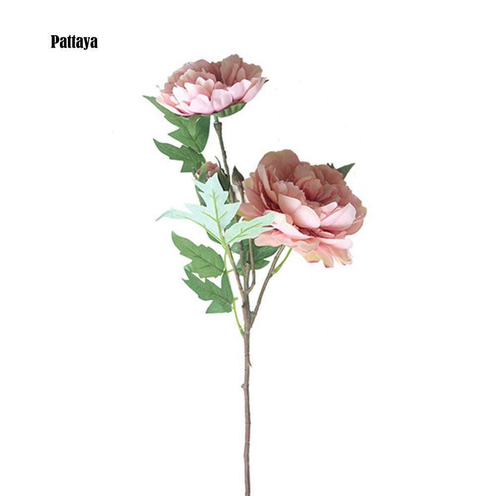 1 Chậu Hoa Mẫu Đơn Nhân Tạo Cho Trang Trí