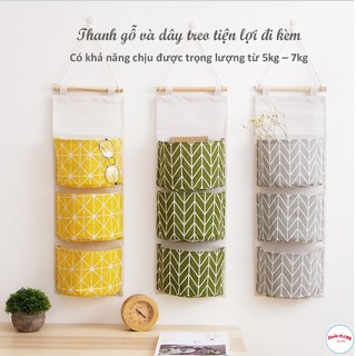 Combo 10 Túi Vải Treo Tường 3 Ngăn Đựng Đồ Tiện Ích 00510