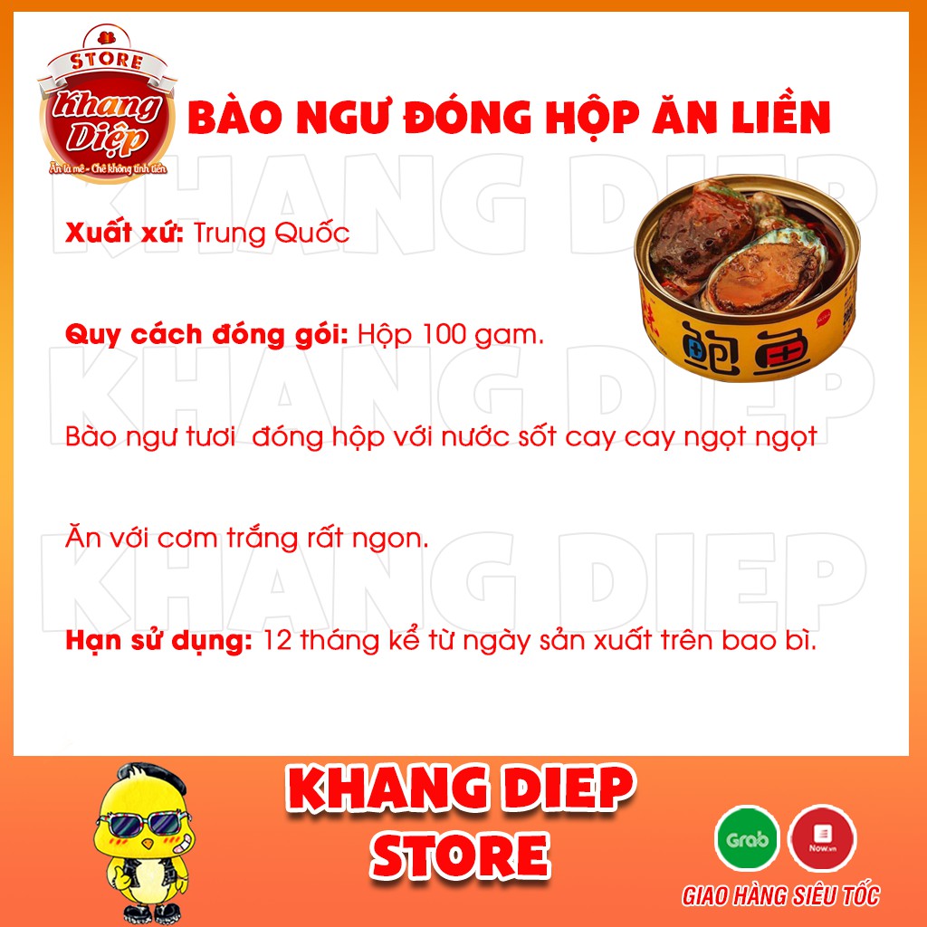 Bào ngư tươi đóng hộp 100g hải sản | BigBuy360 - bigbuy360.vn