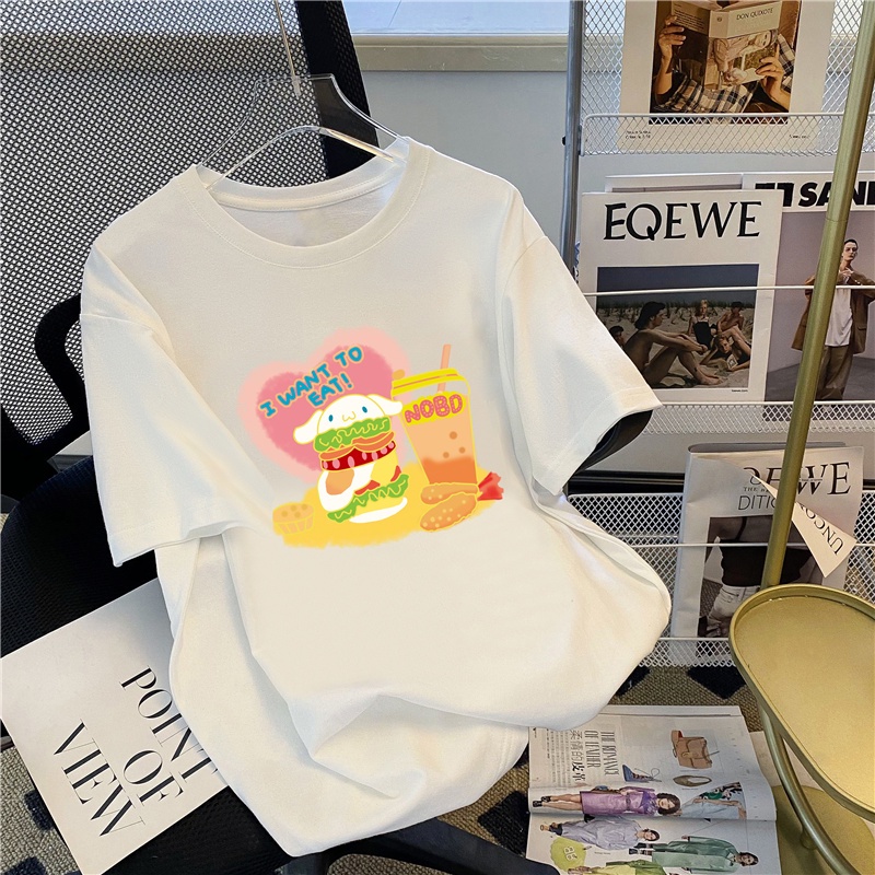 Áo Thun HIIXIIVI 100% cotton Tay Ngắn Cổ Tròn In Hình Hoàng Hôn Thời Trang Mùa Hè Phong Cách Hàn Quốc Dành Cho Nữ 2022