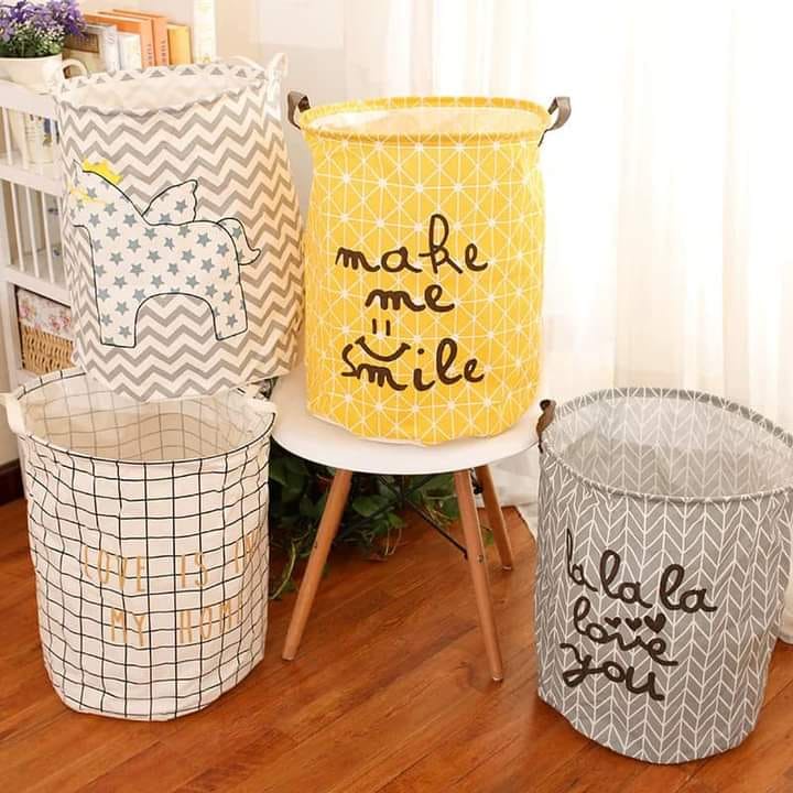 Sọt đựng đồ đa năng vải dù, sọt đựng quần áo đồ chơi đồ dùng xinh xắn