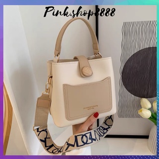 Túi Đeo Chéo, Cầm Tay Da 2 Li Phối Màu Kết Hợp Dây Dù Bản To Khoá Cúc