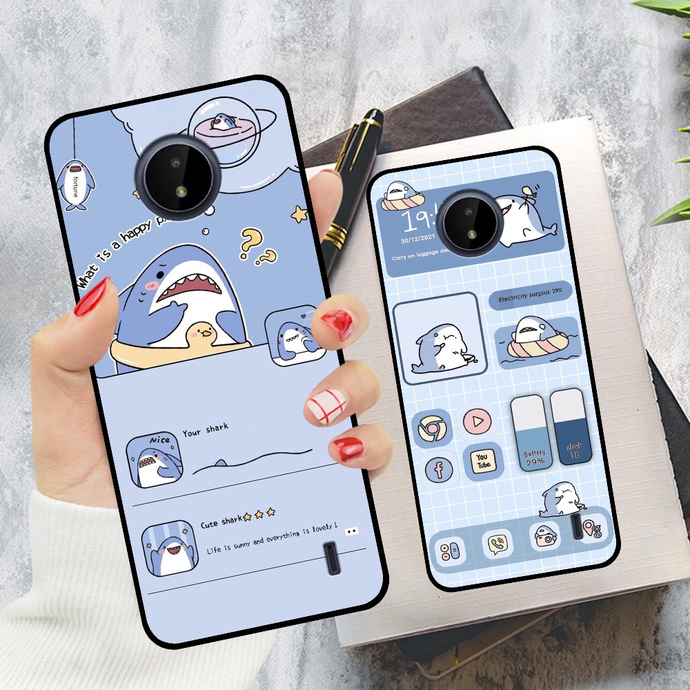 Ốp Nokia 3.4 / G10 / C20 / C30 / C21 Plus in hình nền cá mập đáng yêu giá rẻ