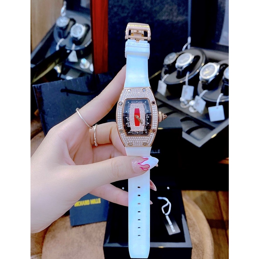 Đồng hồ nữ chính hãng, đồng hồ nữ RICHARD MILLE đính kim cương nhân tạo siêu sang chảnh, cực kỳ cao cấp, tuyệt phẩm