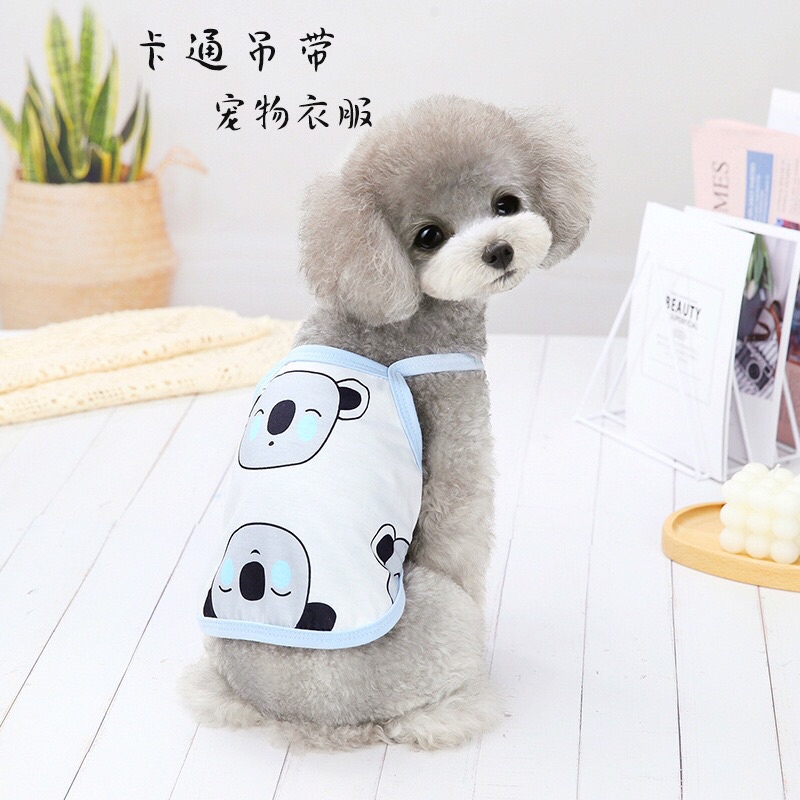 Áo Hai Dây Mặt Gấu- Áo cho chó mèo- Đồ cho thú cưng