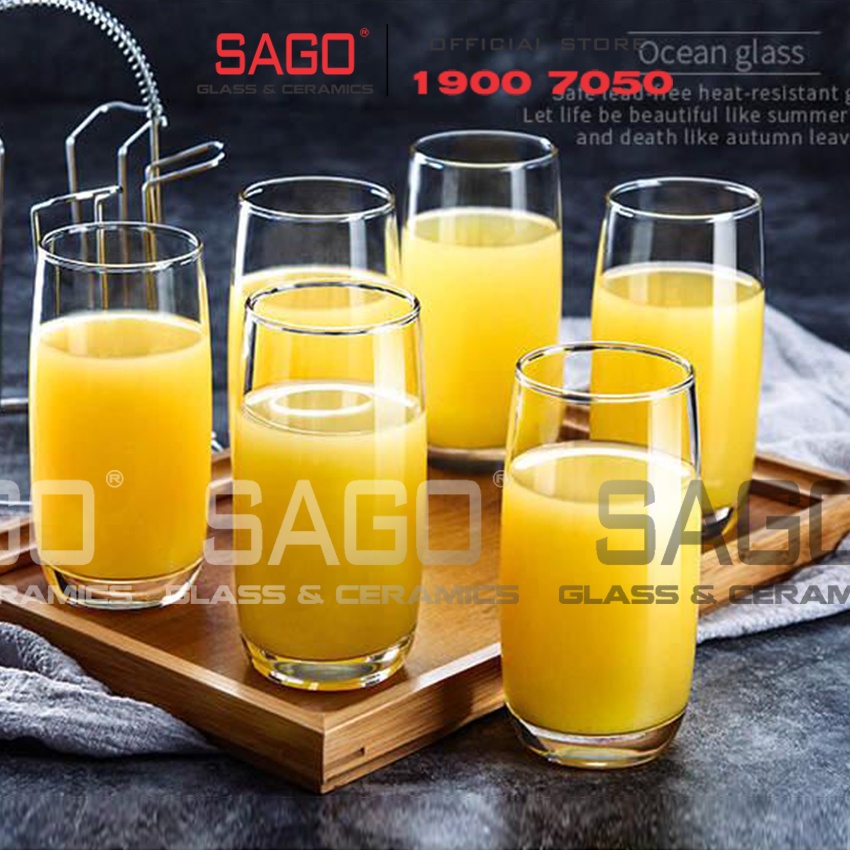 Ly Thủy Tinh Ocean Ivory High Ball 370ml | B13013 , 460ml | B13016 , Nhập Khẩu Thái Lan