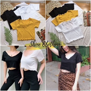 [ Inbox trước để chọn màu] Áo Crop top thun gân , thun trơn xinh xắn Shine Clothing