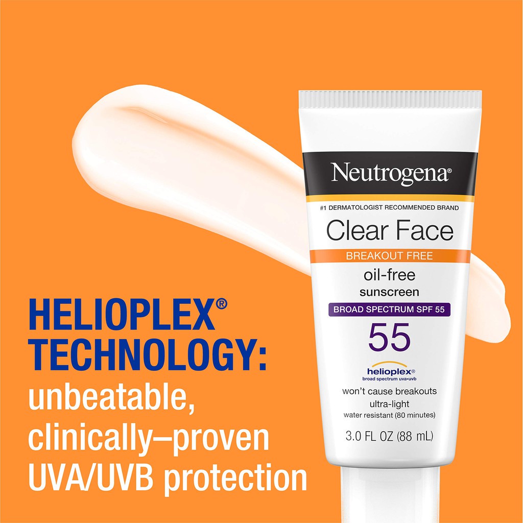Kem Chống Nắng Neutrogena Clear Face Break Out Free Oil Free Sunscreen Broad Spectrum SPF50