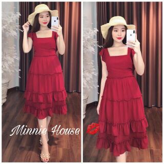 Đầm tầng màu trơn, hết bi
