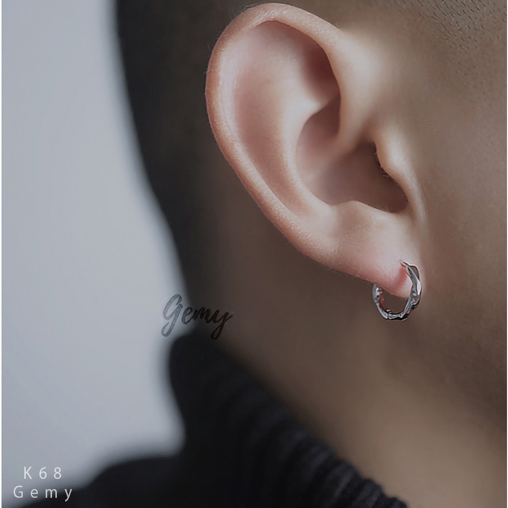 Khuyên tai tròn nam bạc trơn nhiều mẫu đơn giản cá tính (1 chiếc) | GEMY SILVER
