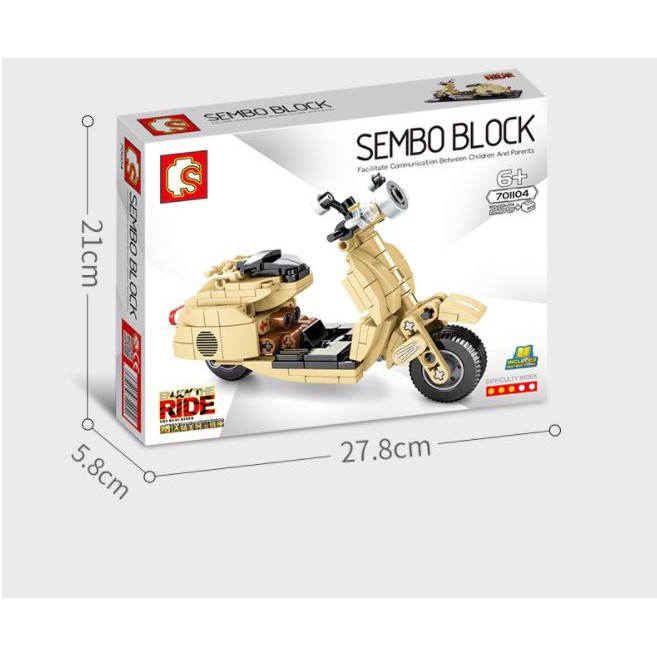 [300 CHI TIẾT] Bộ Đồ Chơi lego mô hình vespa  Xếp Hình LEGO Xe Đua, Xe Máy, Xe Moto , Mô Hình Xe