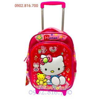 Balo cần kéo đi học tháo ráp được cho bé gái tiểu học cấp 1 hình Kitty - Hintas