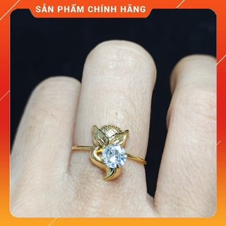 Nhẫn nữ mặt hồ ly ôm đá sang trọng