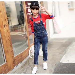 Quần yếm jean cho bé gái 14-23kg TQ14