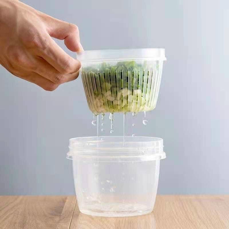 Set rổ bát nhựa tròn kèm nắp tiện ích