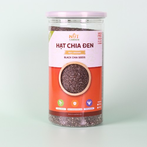 Hạt Chia Đen Úc/Peru Chính Hãng Nut Garden - Chia có độ tinh khiết cao - Hũ 500gr, 1kg | BigBuy360 - bigbuy360.vn