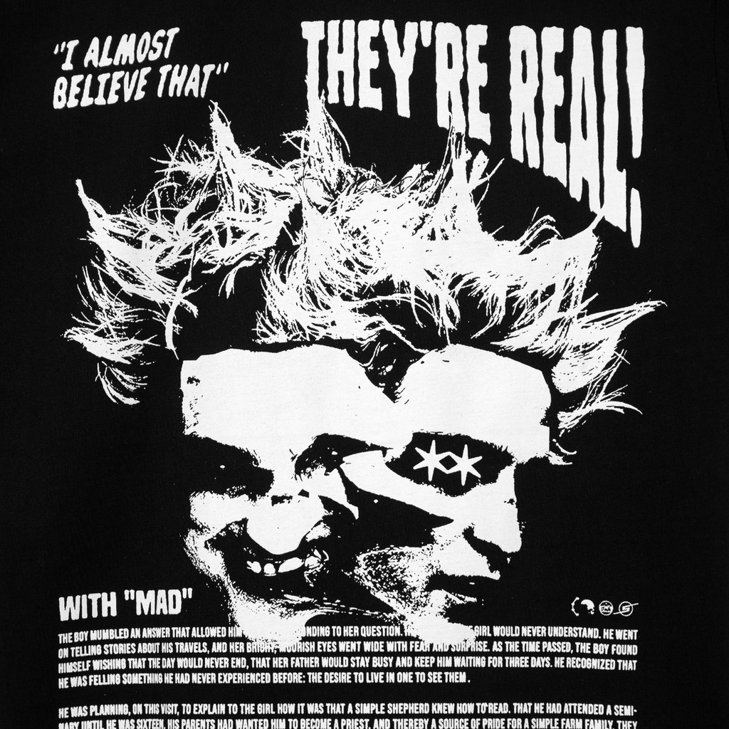 ÁO THUN T SHIRT SIMPLIFIRE PSYCHOPATH IN TRAME 100% COTTON MÀU ĐEN