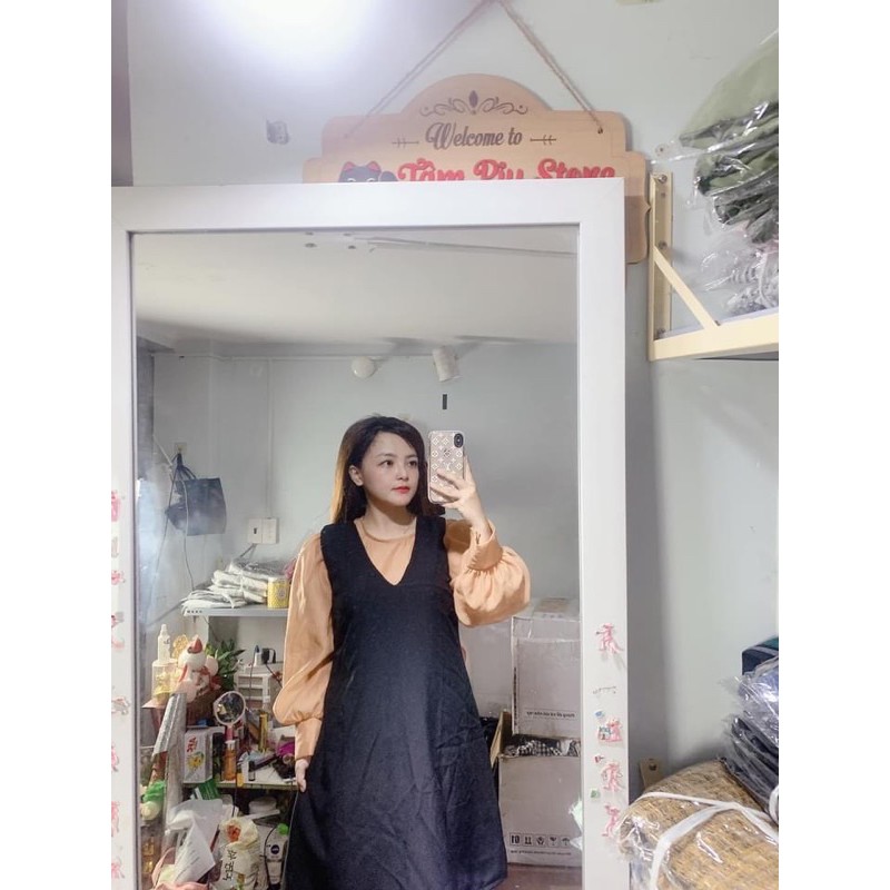 set yếm tay phồng bigsize hình thật ạ