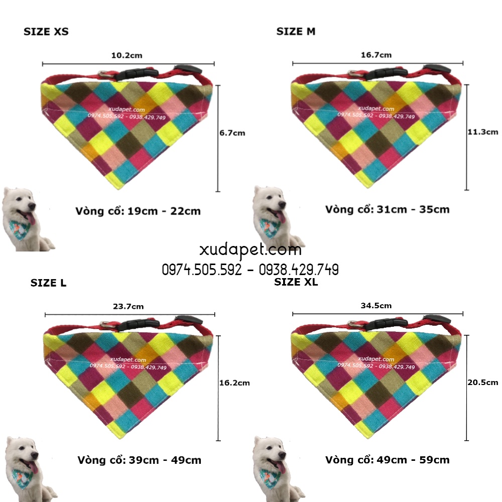 VÒNG CỔ CHO CHÓ CÓ KÈM KHĂN YẾM XUDAPET  - XDP01VCK