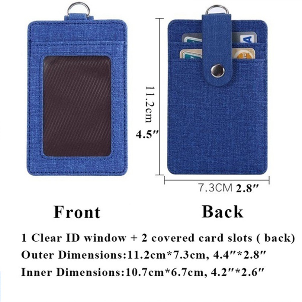 Bao đựng thẻ tên/ bảng tên bằng da có nhiều màu thời trang có dây đeo có thể thu gọn