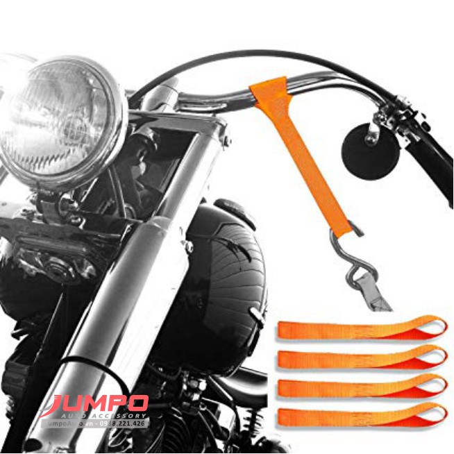 Bộ 4 dây bẹ cột hàng chở xe máy trên xe bán tải, bản 2.5x35cm - Cơ Khí Liên Sơn