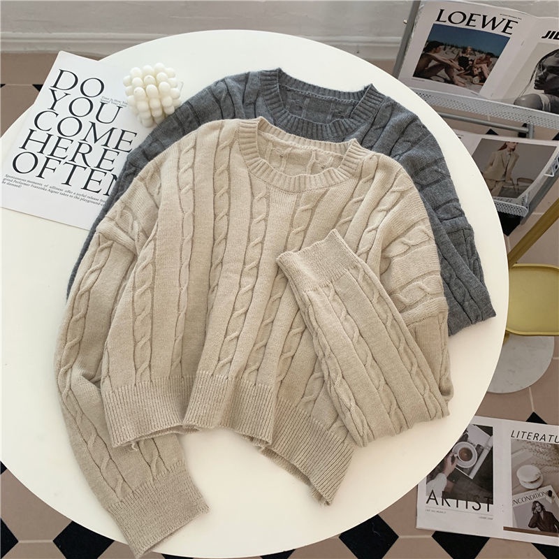 Áo Len Tay Dài Dáng Rộng Thiết Kế Mới Ngọt Ngào Thời Trang Dành Cho Nữ
