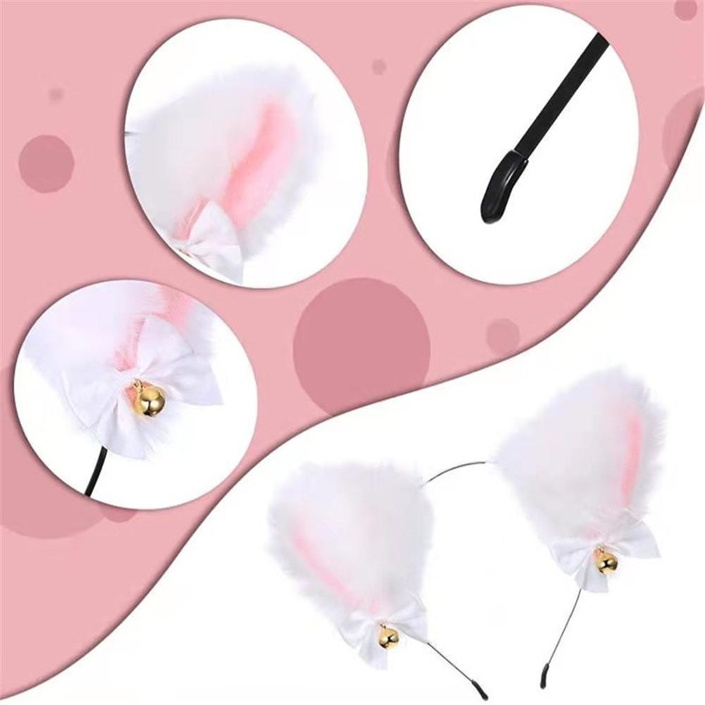 ORIENTLII Set 2 Băng Đô Tai Mèo Bông Hóa Trang