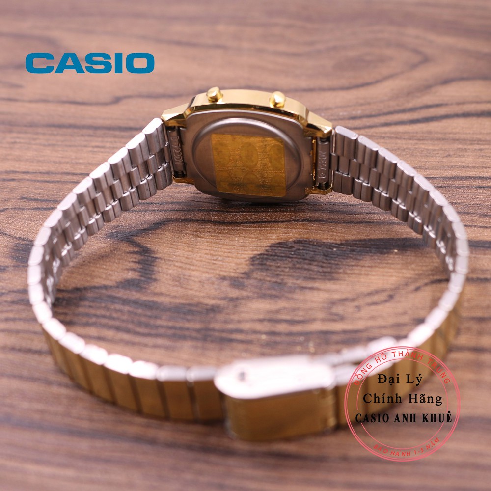 Đồng hồ điện tử nữ Casio LA670WGA-6DF dây kim loại