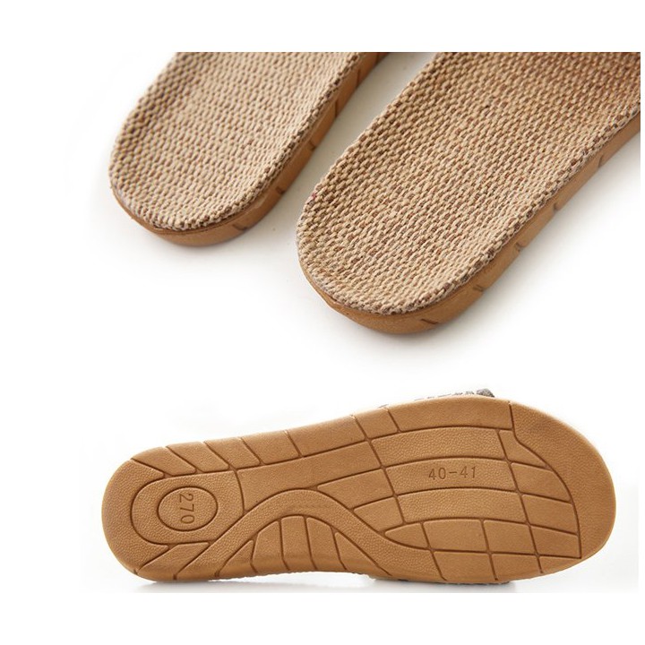 Dép cói nam nữ quai chéo cói đen