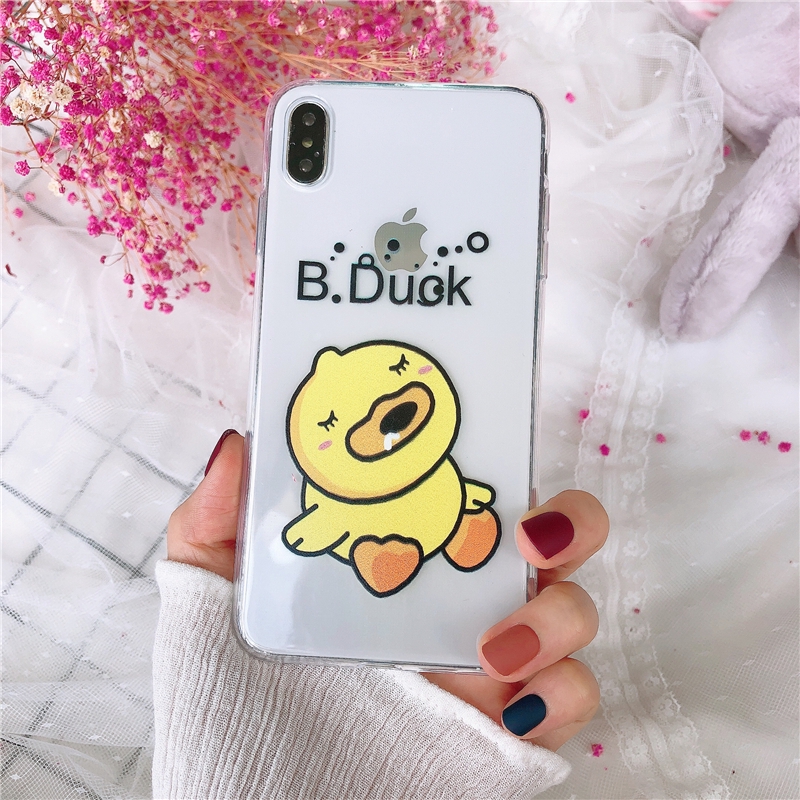 Ốp điện thoại in hình chú vịt hoạt hình cho IPhone 11 11Pro 11pro Max X XR XS XS MAX 6 7 8 Plus SE