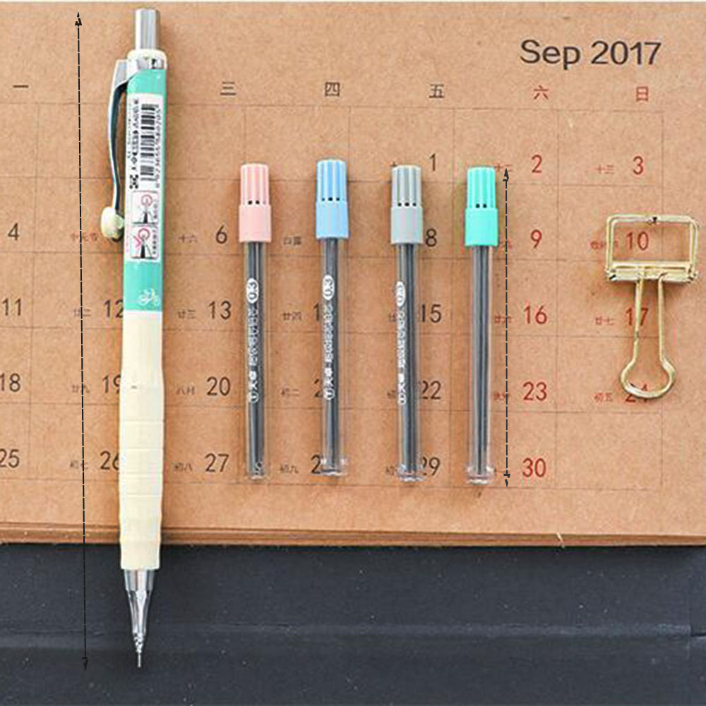 ☆YOLA☆ 1set 0.3mm Color At Random Hot Press Automatic Pen Portable Refills Mechanical Pencil Drawing New School Supplies Plastic Stationery Writing Tool