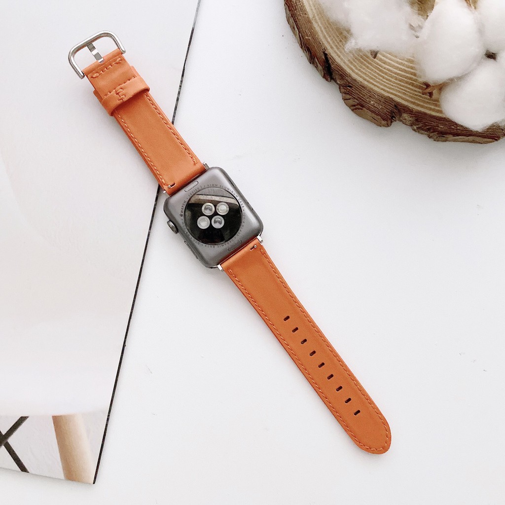 Dây Đeo Bằng Da Kiểu Dáng Thời Trang Dành Cho Đồng Hồ Thông Minh Apple Iwatch Series 6 5 Se 4 3 2 Kích Thước 38mm 40mm 42mm 44mm