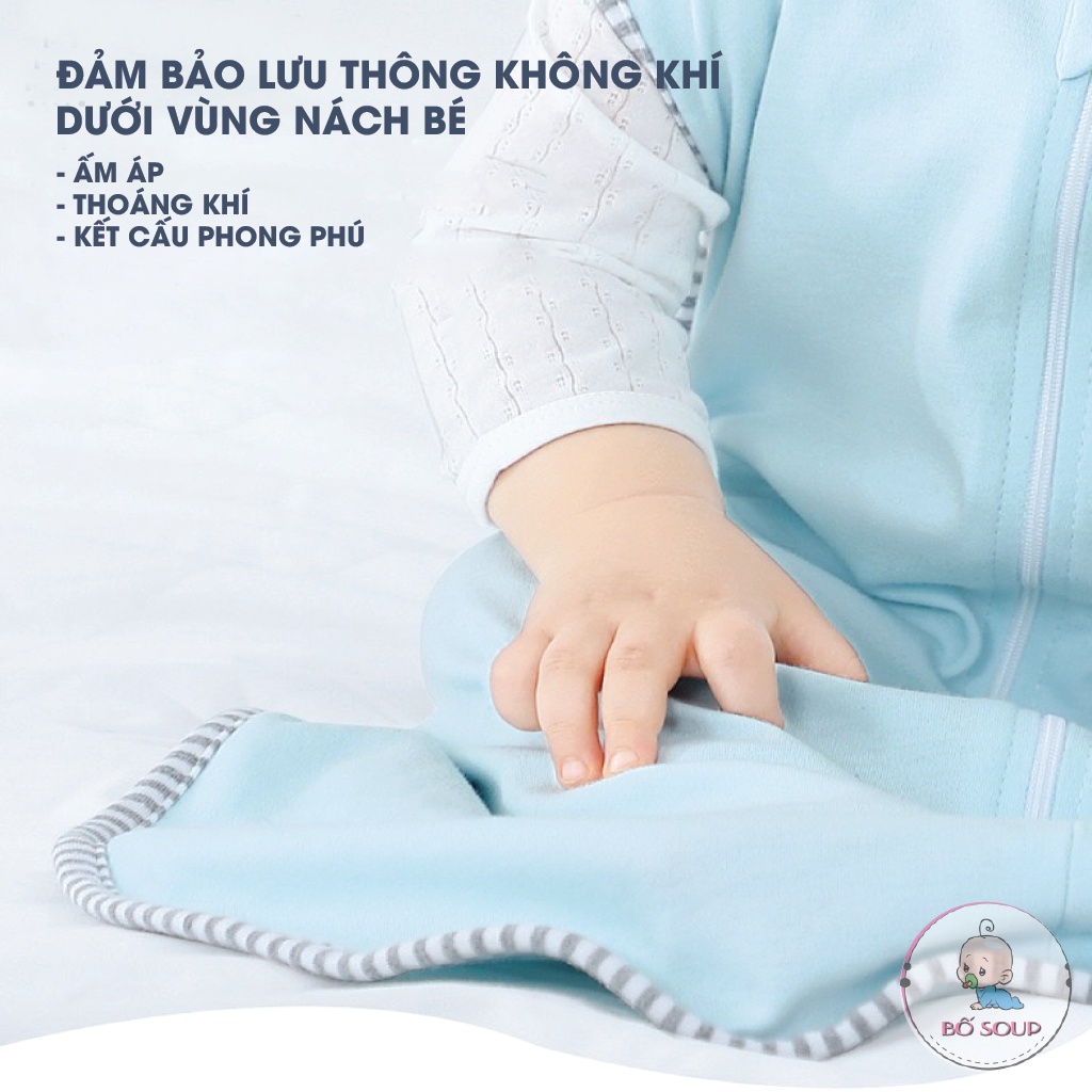 Túi ngủ cho bé chất liệu cotton mềm mại thấm hút Shop Bố Soup