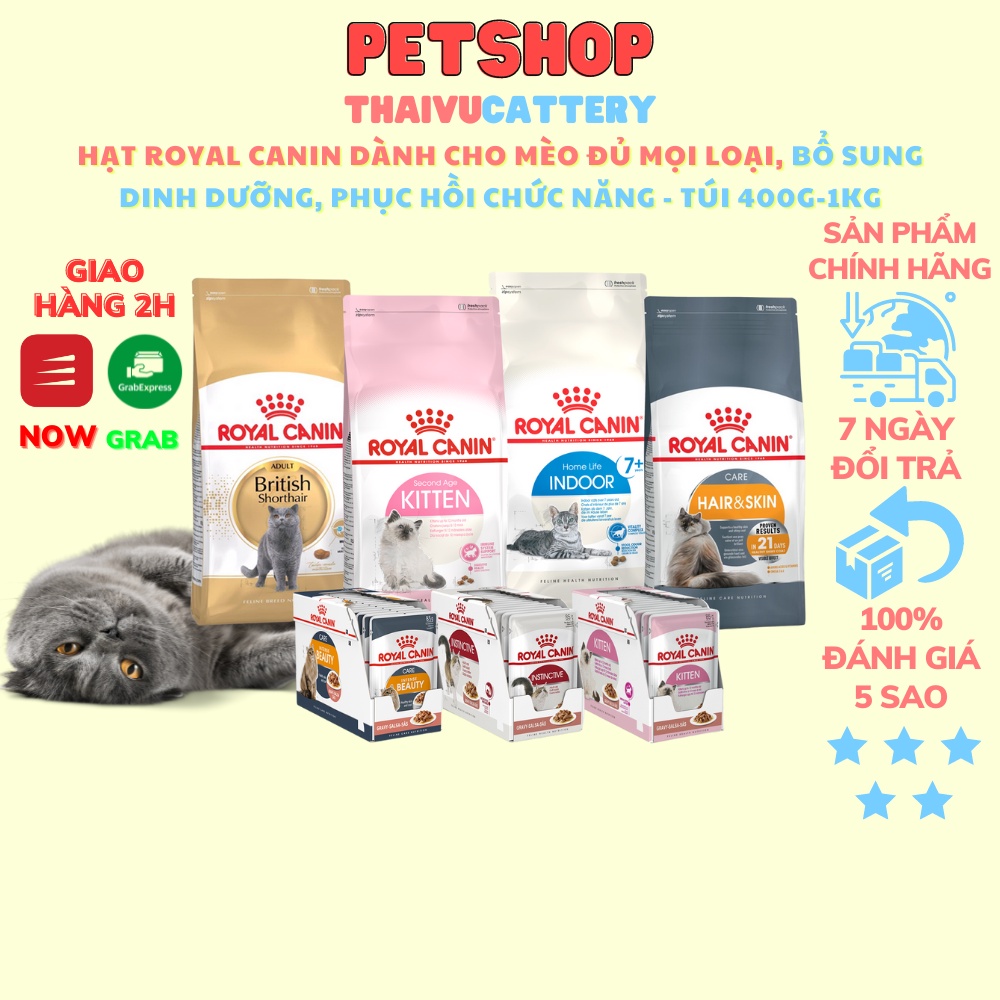 Hạt Royal Canin dành cho mèo đủ mọi loại, bổ sung dinh dưỡng, phục hồi chức năng - Túi 400g-1Kg