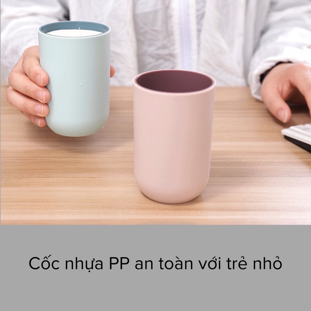 Cốc uống nước cốc đánh răng nhựa PP cao cấp 2 lớp an toàn dung tích 350ml Cốc đựng bàn chải kem đánh răng Orange Shop