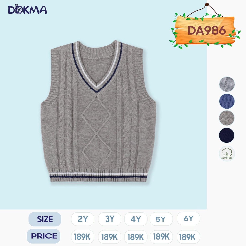 [ DOKMA ] Áo ghile cho bé từ 2 tuổi đến 6 tuổi
