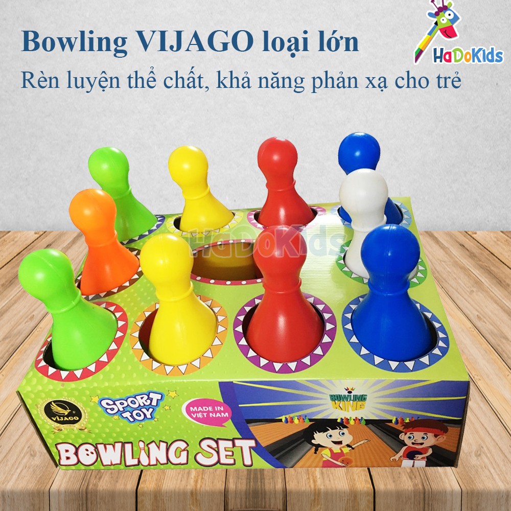 Đồ Chơi Bowling Vijago Loại To Bằng Nhựa Cao Cấp Cho Bé Vận Động