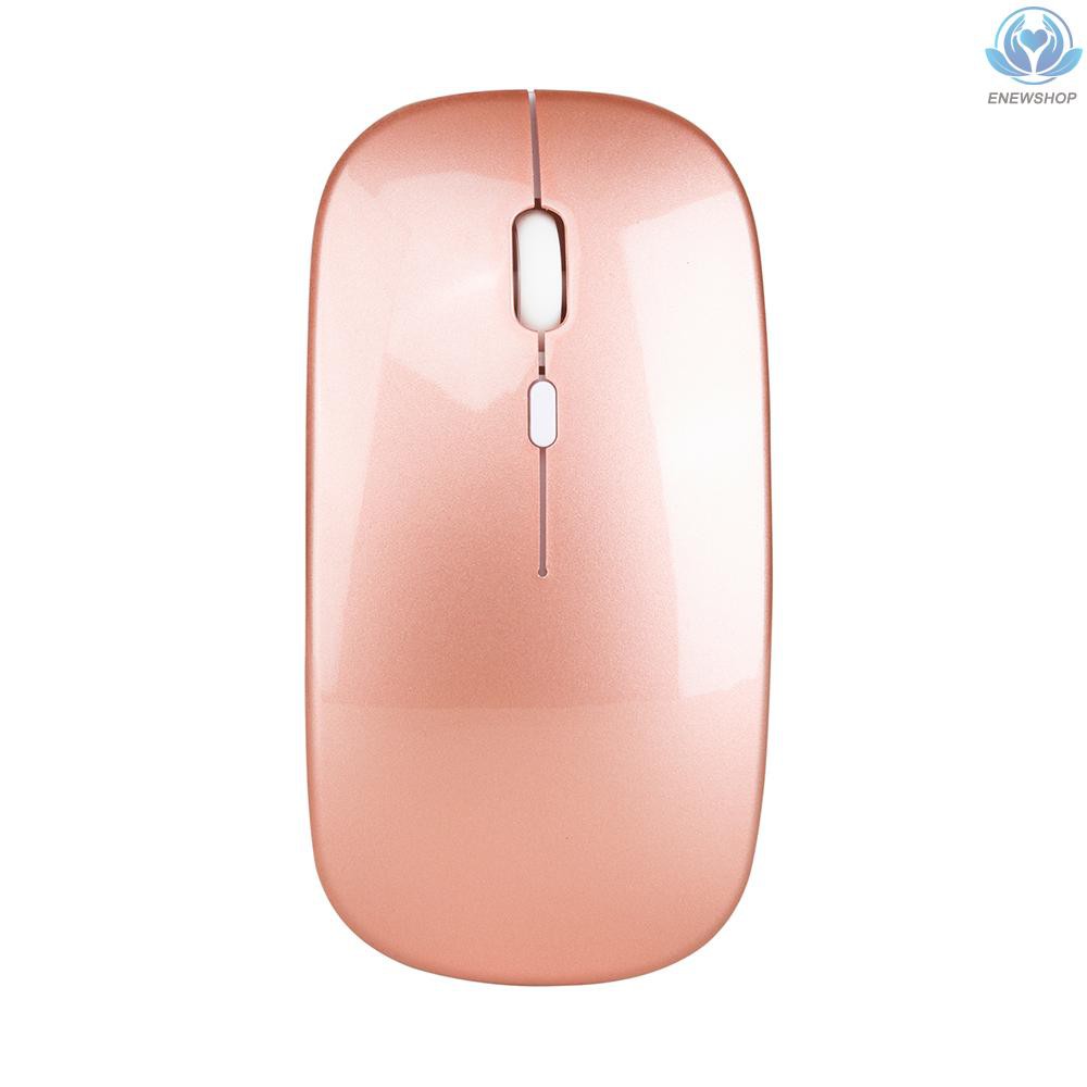 【enew】HXSJ Wireless 2.4G Mouse Ultra-thin Silent Mouse Portable and Sleek Mice Rechargeable Mouse 10m/33ft Wireless Transmission (Rose Gold)