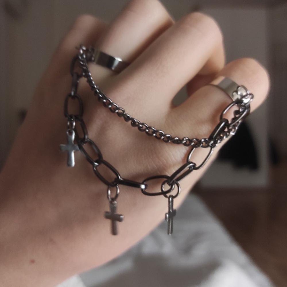 Nhẫn Đeo Khớp Ngón Tay Nhiều Lớp Có Thể Điều Chỉnh Kích Thước Phong Cách Punk Dành Cho Nữ