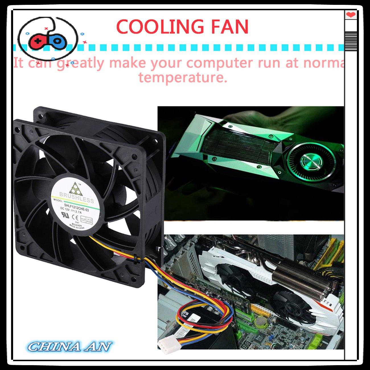⚡Hot sản phẩm/7500RPM DC12V 5.0A Brushless Miner Cooling Fan For Antminer Bitmain S7 S9
