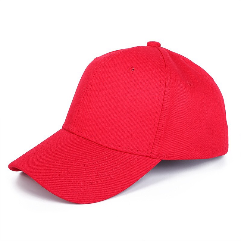 Mũ lưỡi trai Đỏ Tươi trơn có dán tăng giảm phía sau thời trang Unisex